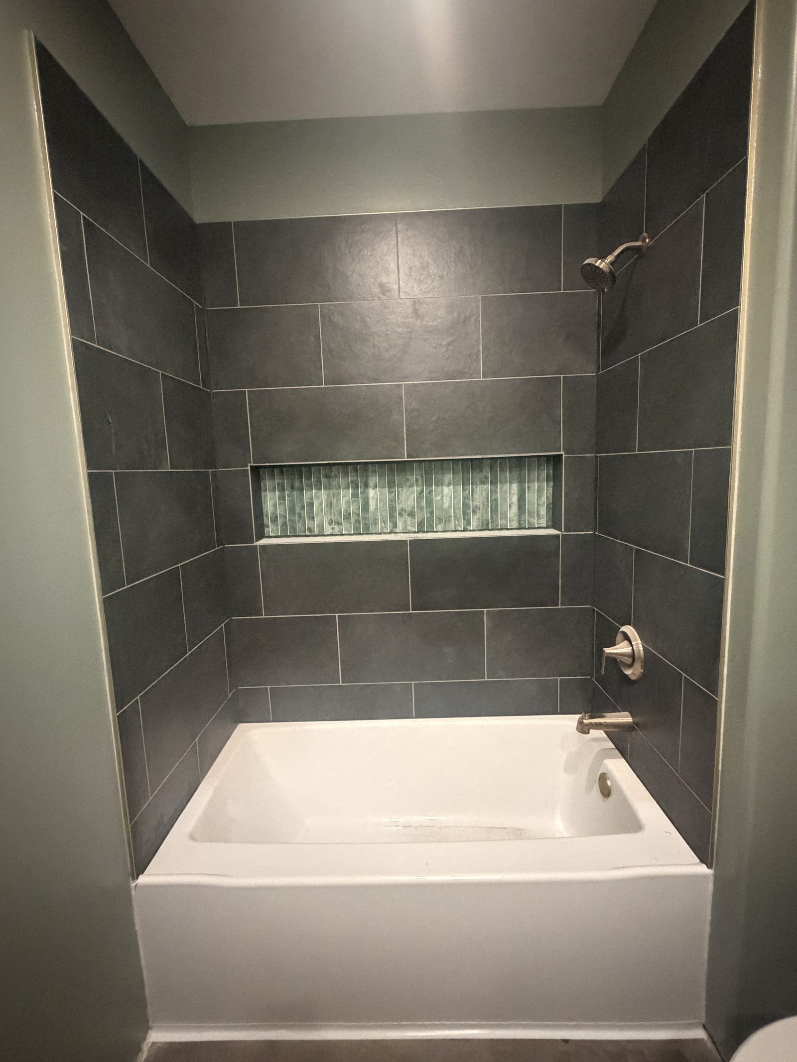 Finished tiled shower and tub install